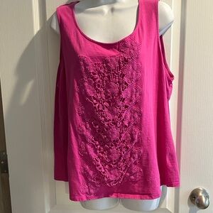 Coldwater Creek Fuchsia Lace Tank Top